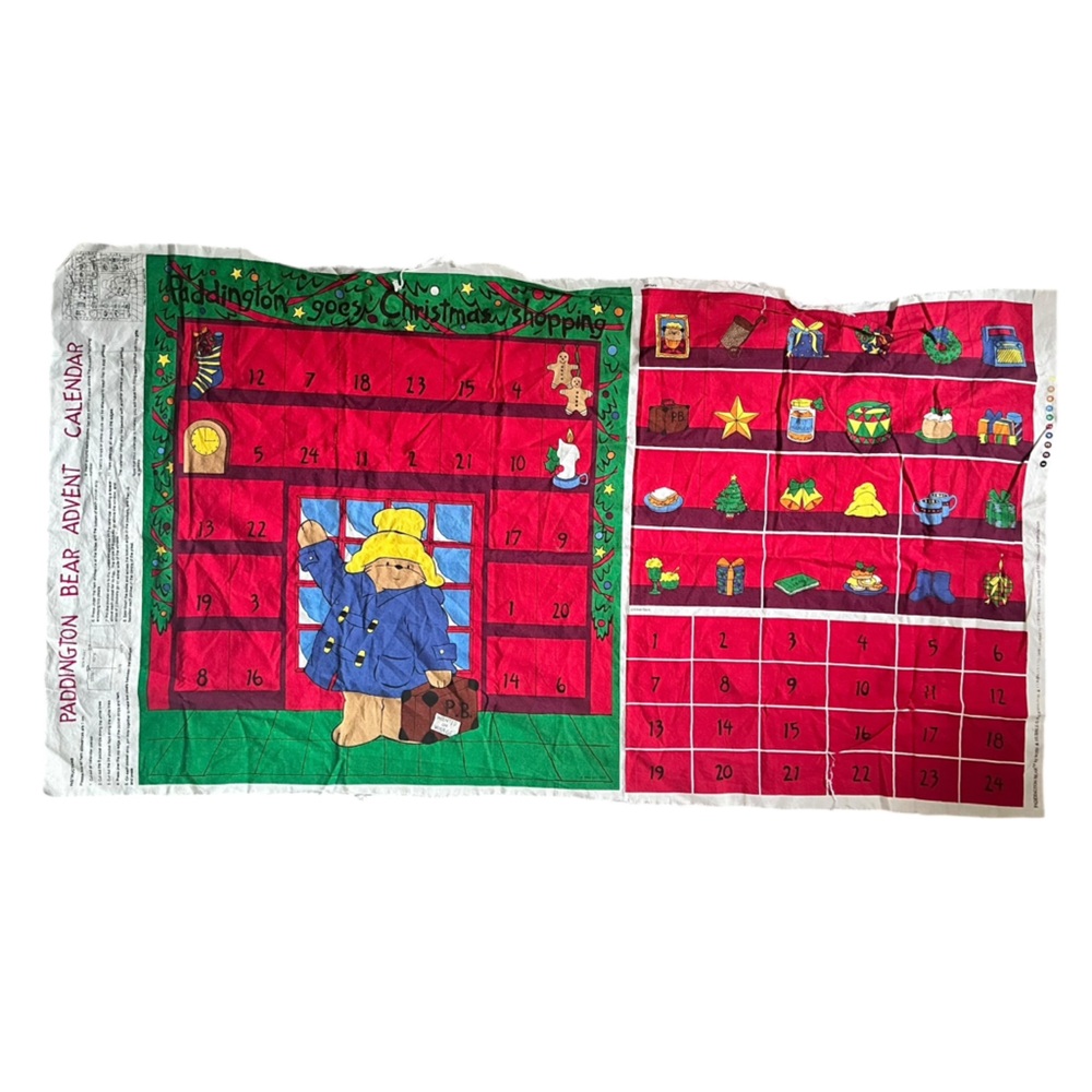 Paddington‎ Bear Goes Christmas Shopping Advent Calendar Panel Vintage